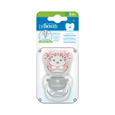 Pack de 2 Sucettes phase 1 têtes d’animaux 0-6 mois Dr brown's